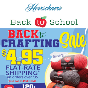 🏫🍎 $4.95 flat-rate shipping & crafts to start the school year!