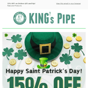 🍀 St. Patty Sale 🛍️ 15% OFF ☘️