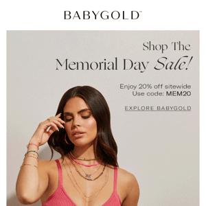 Enjoy 20% OFF for Memorial Day