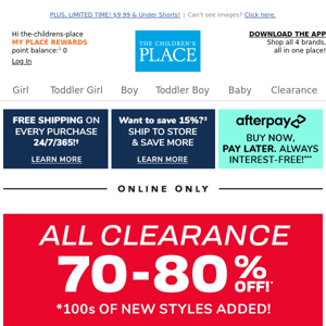 70-80% OFF ALL CLEARANCE STARTS NOW!