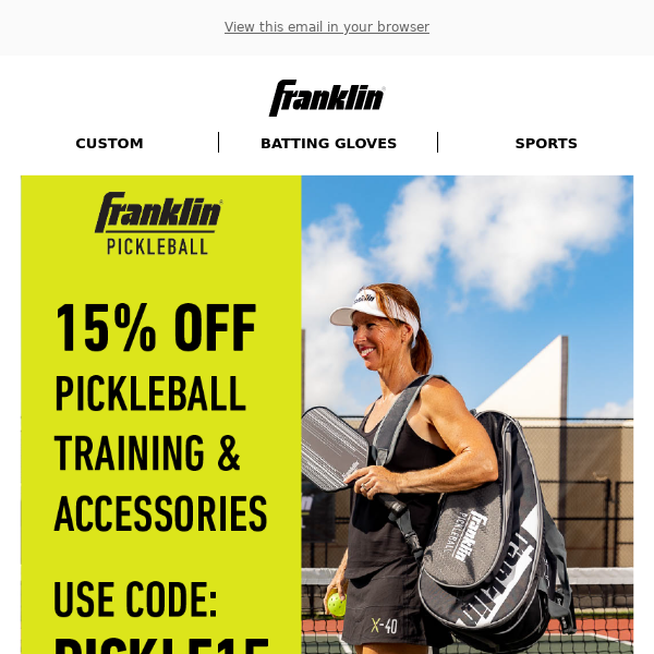 15% Off Pickleball Training & Accessories NOW