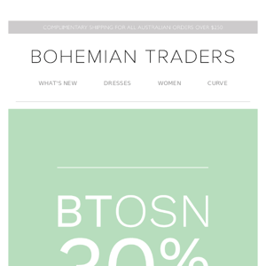 BTOSN - 30% Off Storewide* Starts Now⚡