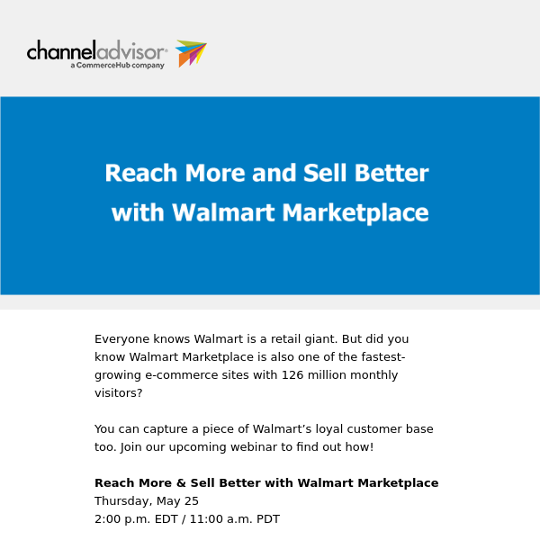 Reach More, Sell Better on Walmart Marketplace