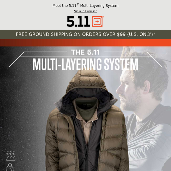 The Ultimate in Weather Adaptability: 5.11 Multi-layering System