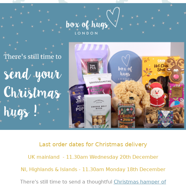 Last order dates for Xmas delivery 🎄