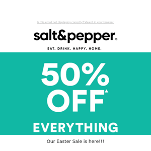 STARTS NOW: 50% OFF EVERYTHING!!