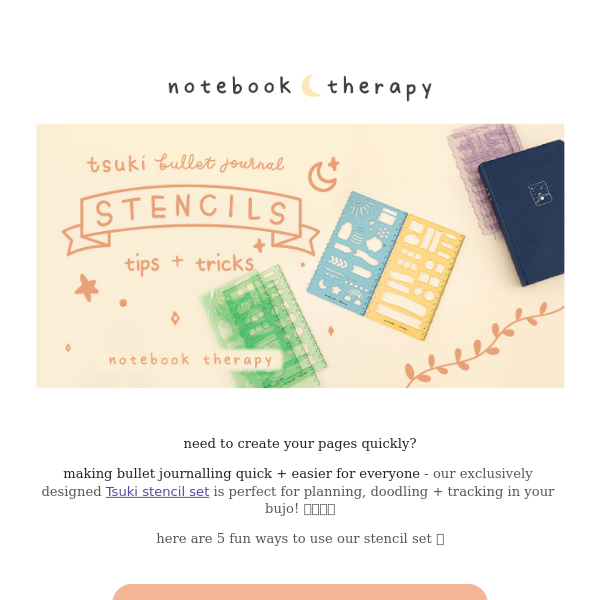 Tsuki Bullet Journal Stencil Set ☾ – NotebookTherapy