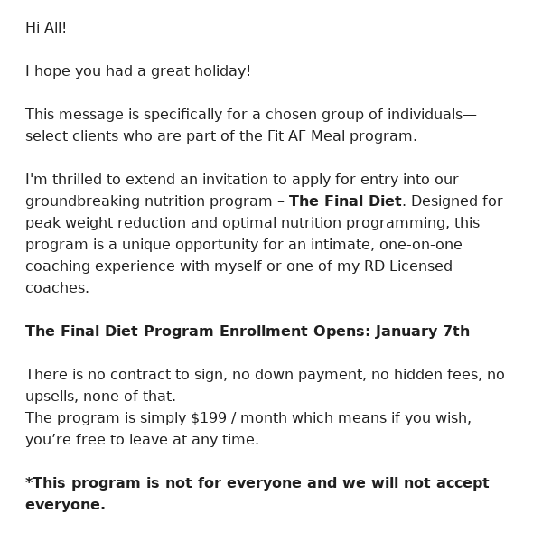 📈Exclusive Access to The Final Diet Program: Transform Yourself in 2024