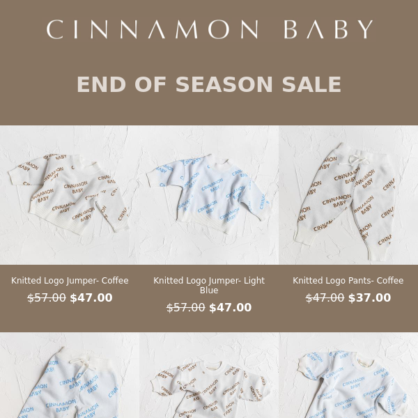 END OF SEASON SALE, OUR BEST SALE YET.