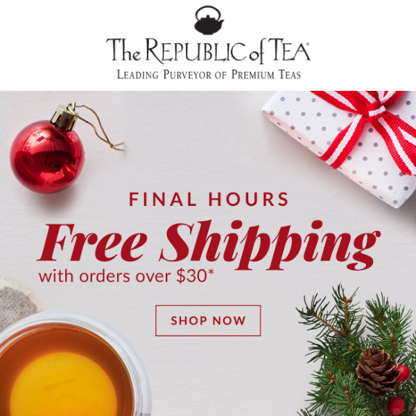 Free Shipping Over $30 is Almost Over!