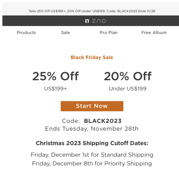 Black Friday Savings! Take Up to 25% Off Zno Premium Photo Albums!