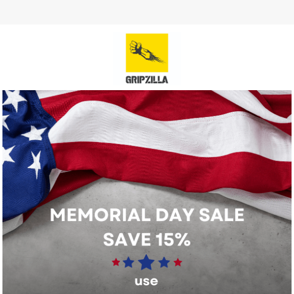 Save 15% this Memorial Day 💪