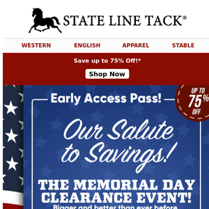 Memorial Day PREVIEW! Save up to 75% Off!