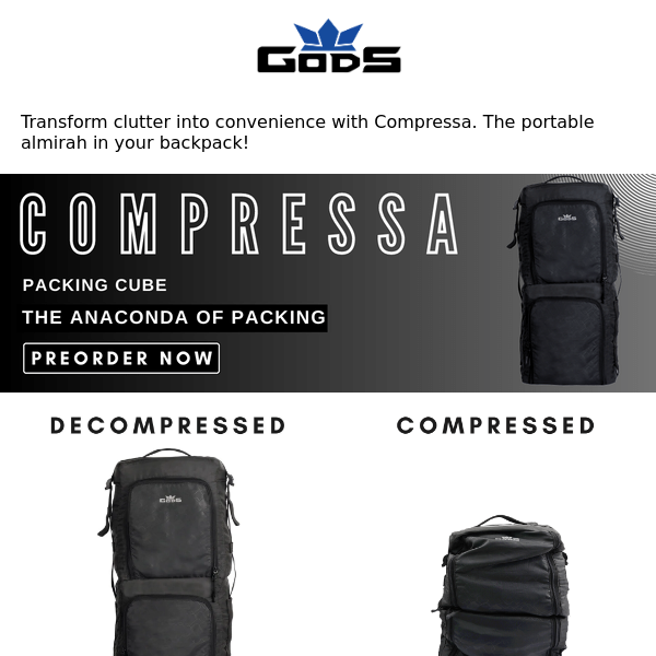 Road Gods, Pack like a pro with Compressa!