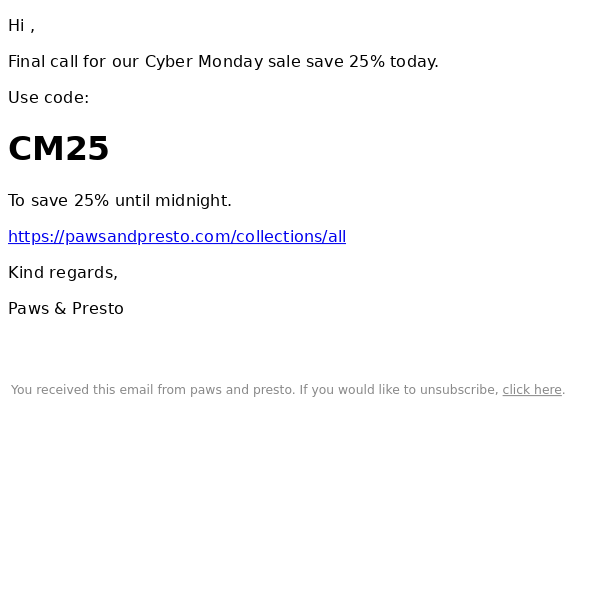 Final call for Cyber Monday