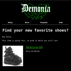 Did you see something you liked Demonia Shoes?