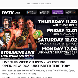 TONIGHT on IWTV - Wrestling Open 100!