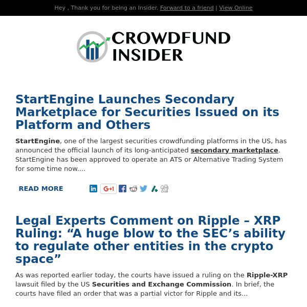 Ripple win. StartEngine Secondary Launch. Criminal Charges for Celsius 🤯