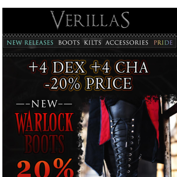 +4 DEX +4 CHA -20% Price Legendary Leather Boots