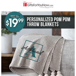 $19.99 Personalized Pom Pom Blankets (Save Over 60%)