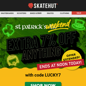 Skate Hut, 3 Hours Left to Save Even More | Extended until Noon Today