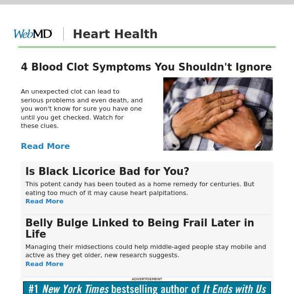 4 Blood Clot Symptoms You Shouldn't Ignore