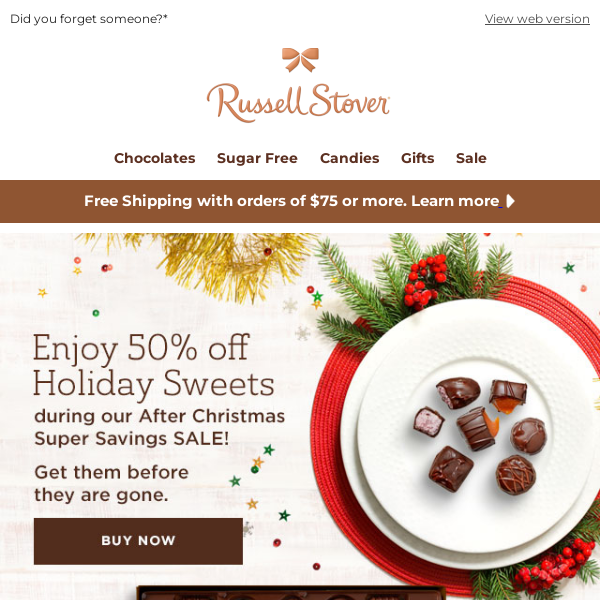 Save 50% on Christmas Sweets