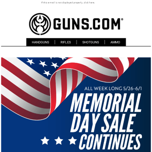 Guns.com Memorial Day Sale Happening NOW!