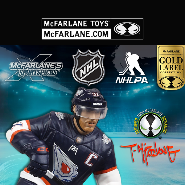 NHL Edmonton Oilers Connor McDavid Reverse Retro Gold Label Autographed by Todd  McFarlane Acton Figure