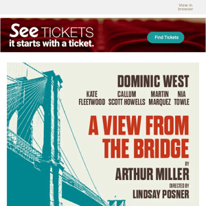 A View From The Bridge | Starring Dominic West