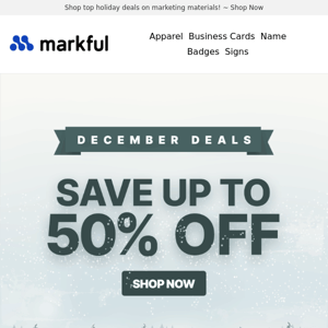 Save up to 50% on holiday marketing!