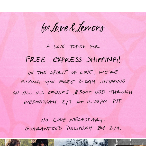 Free express shipping for V-day