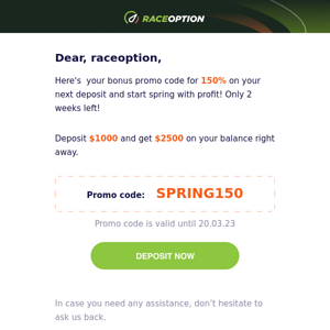 ☀️ Spring is here! 150% Bonus to start off right