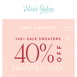 40% Off Sale Sweaters + Doorbusters!! 🤩