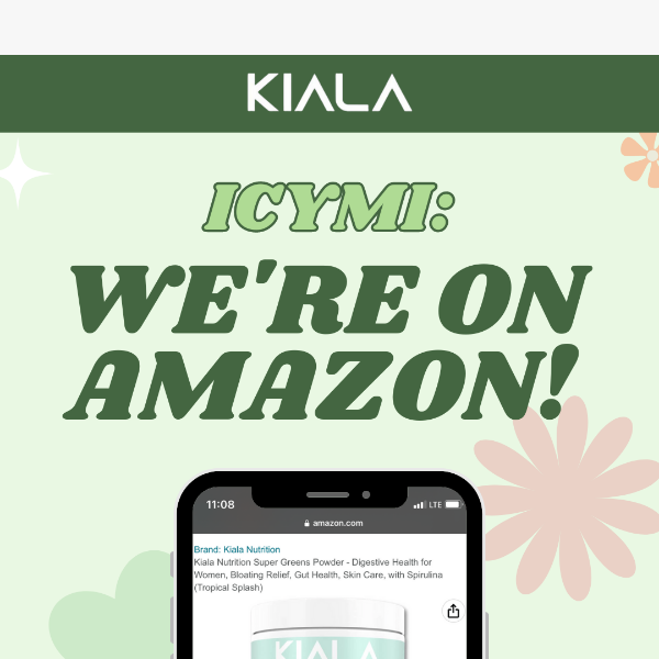 Kiala Greens are now on Amazon 🧡