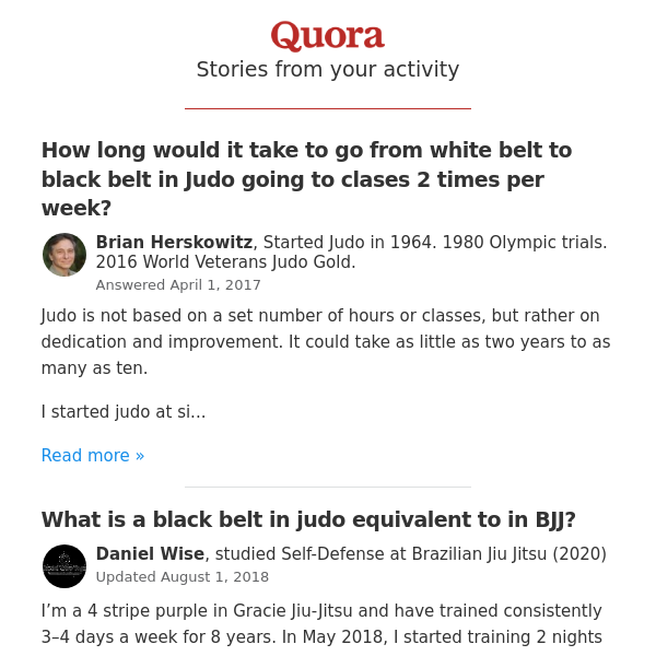 More related to "How long does it take to earn a black belt in judo?"