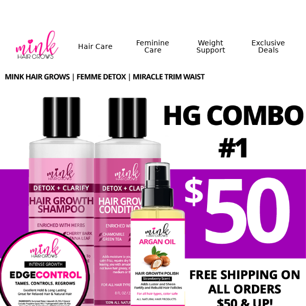 🥰 $50 Hair Care Bundles + Free Shipping