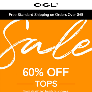 Special offer: up to 60% off all tops >