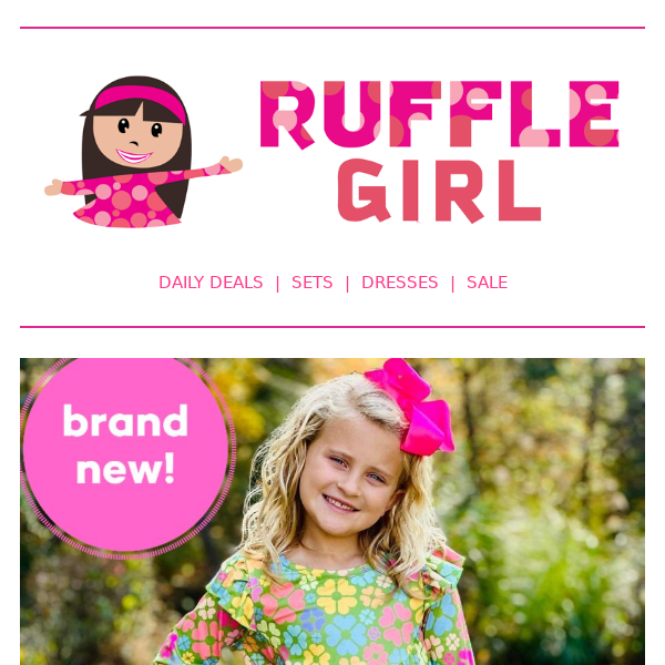 💗💖BRAND NEW Printed Top Ruffle Sets - Click to shop the Collection!