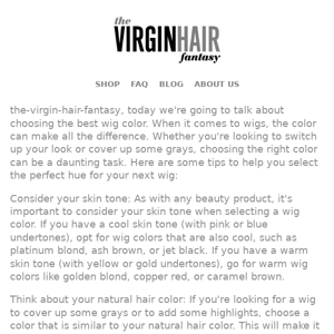 Choosing the Best Wig Color