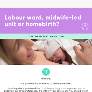 Which birth settings are available to you?