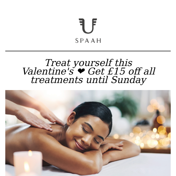 Treat yourself! Get £15 off all treatments until Sun 💖