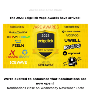 Help nominate Black Note! It's Ecigclick Awards time! 🏆