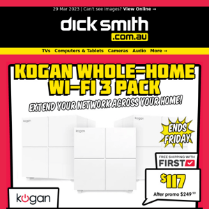 Kogan Wi-Fi extender 3 pack $177 (Rising to $249.99) - Ends Friday