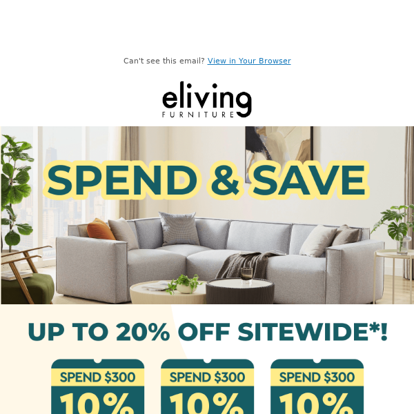 Eliving Furniture Latest Emails, Sales & Deals