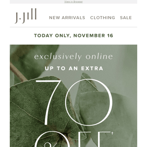 Today only: up to an extra 70% off all sale styles.
