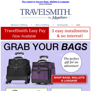 Travel With YOUR Stuff ~ Wallets, Luggage & Bags ~ Shop Now!