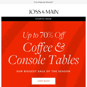 ⋒⋓⋒⋓ EXCLUSIVE COFFEE TABLE OFFER: CLEARANCE up to 70% off ⋒⋓⋒⋓