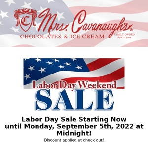Labor Day Weekend Sale! Save 35% on multiple items! The sale ends Monday, September 5th at Midnight!