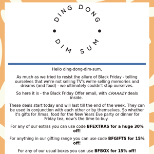 Black Friday Dim Sum Deals!!